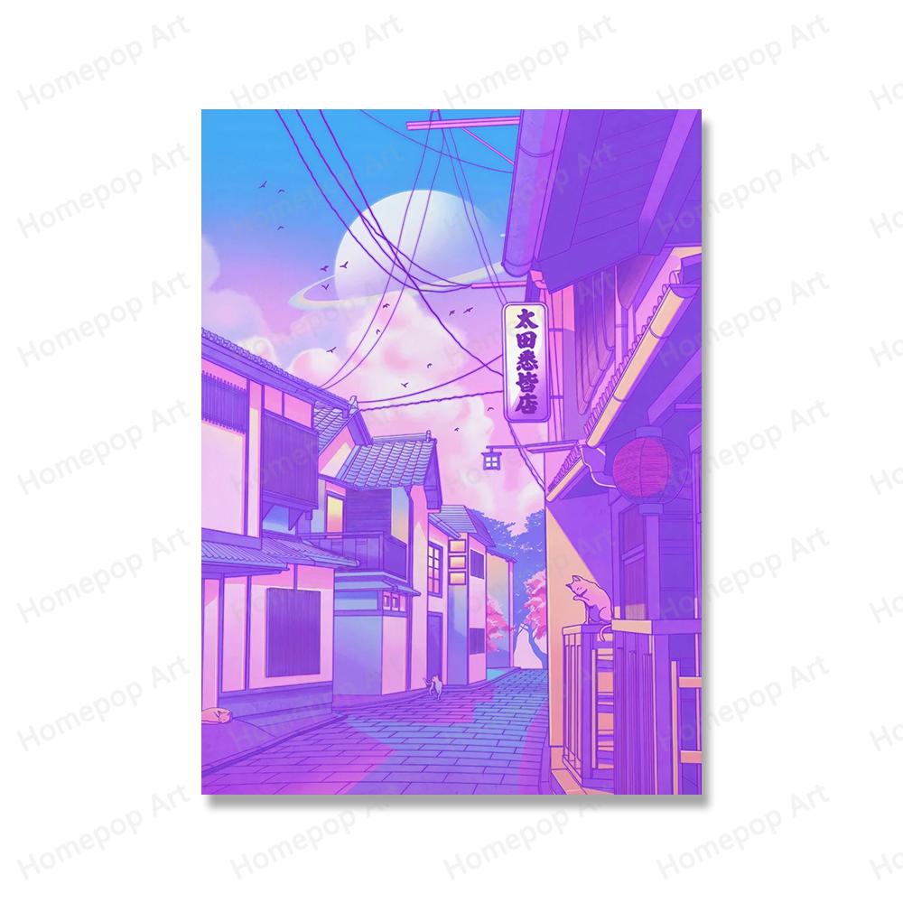 

Плакаты с комиксами, японский вид, уличный пейзаж, принт, мультяшная японская поп-живопись, настенные художественные фотографии для гостиной, украшения дома 21*30cm