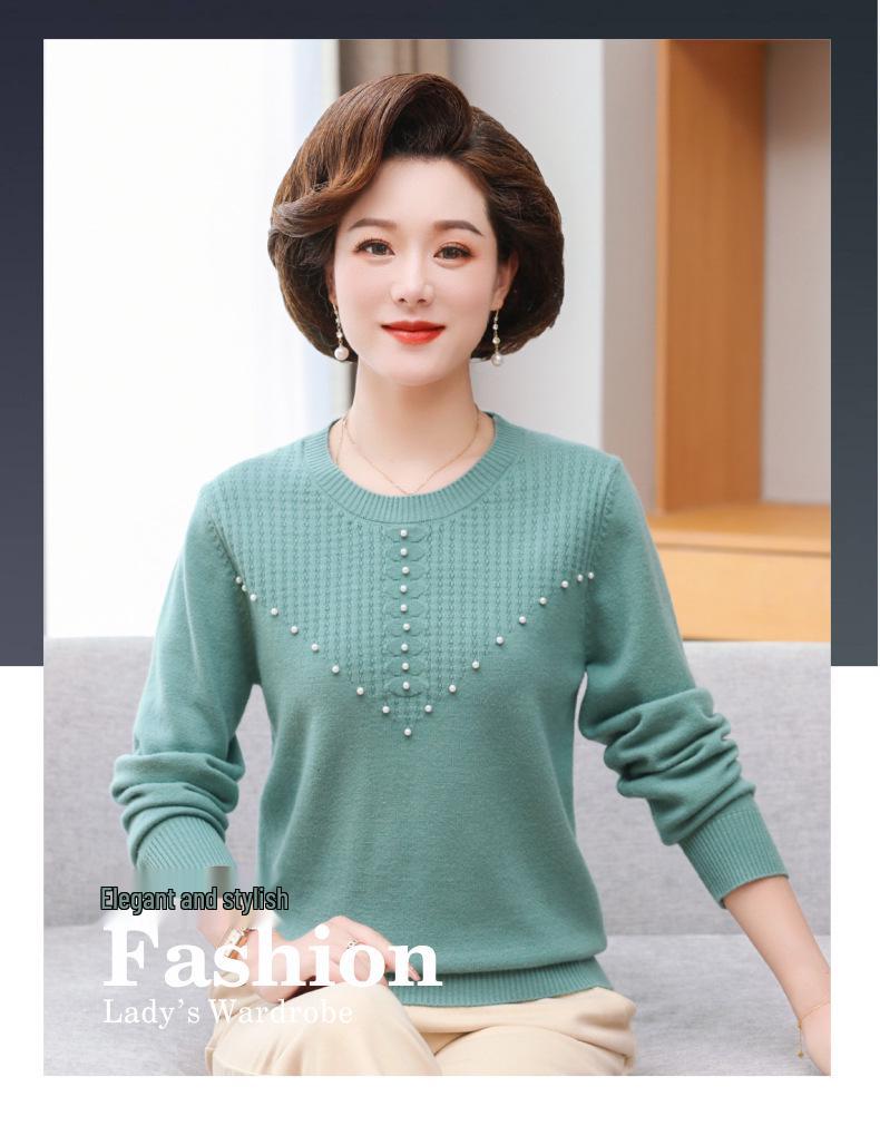 Stylish Plus Size Loose Knit Sweater for Middle-Aged & Older Women - 2023 Autumn/Winter Collection