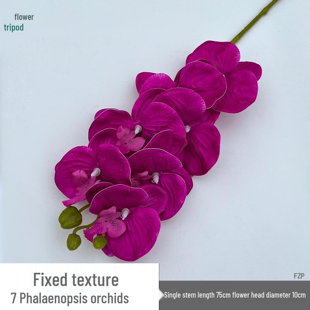 Set of 7-Head 3D Phalaenopsis Artificial Flowers for Home & Wedding Decor