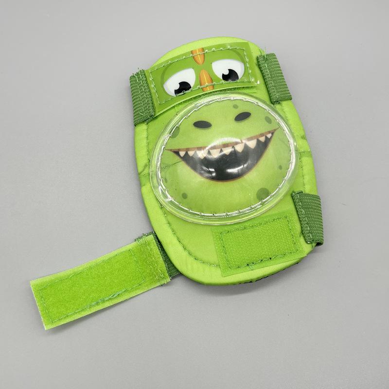 Green Dinosaur Kids Protective Gear Set: Roller Skates, Knee & Elbow Pads, Wrist Guards for Skating, Cycling, Skiing & Scootering