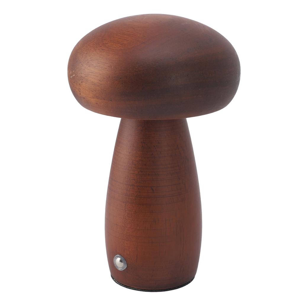 Wood Mushroom Lamp USB Charging Mushroom Table Lamp Touch Control Dimmable Bedside Light for
