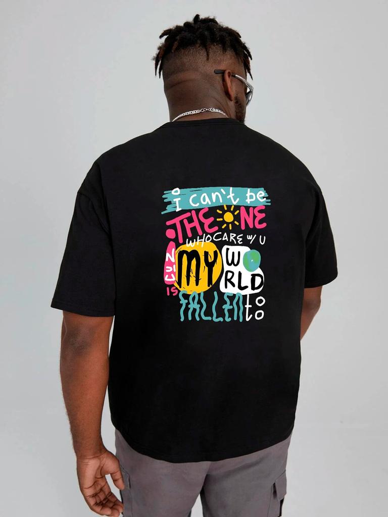 Korean Version Letter Women Back Graphic T-shirt Casual Loose Unisexga Short Sleeve Tees Shirts O-neck White Cotton 100% T Shirts