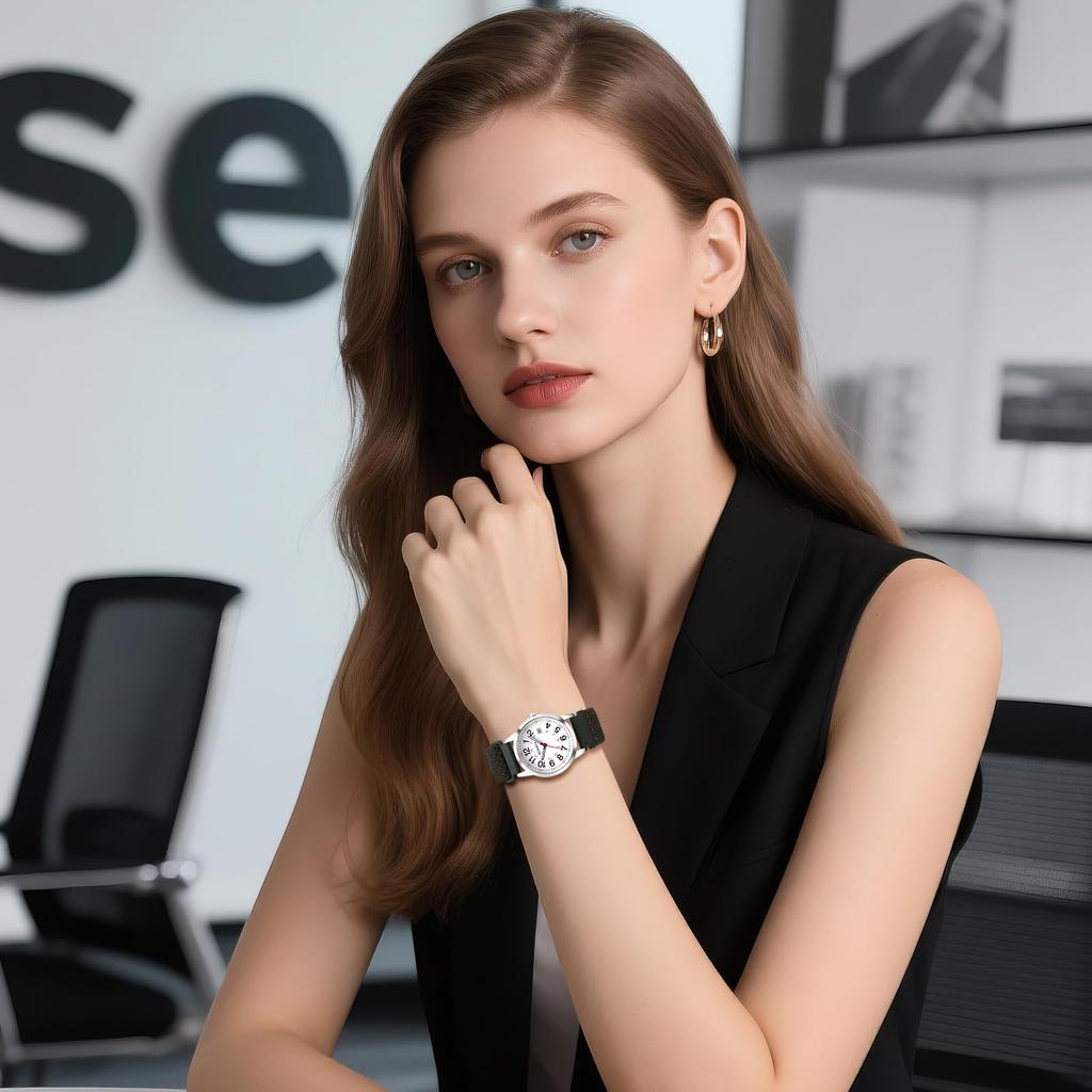 Armbanduhr mit geflochtenem Datum Wasserdicht Geflochten Bunt Quarz Einfach zu Verstellen Niedlich Tag Herrenarmband, Fenster, Kalenderarmband, Uhr, Ablesen, Zifferblatt,