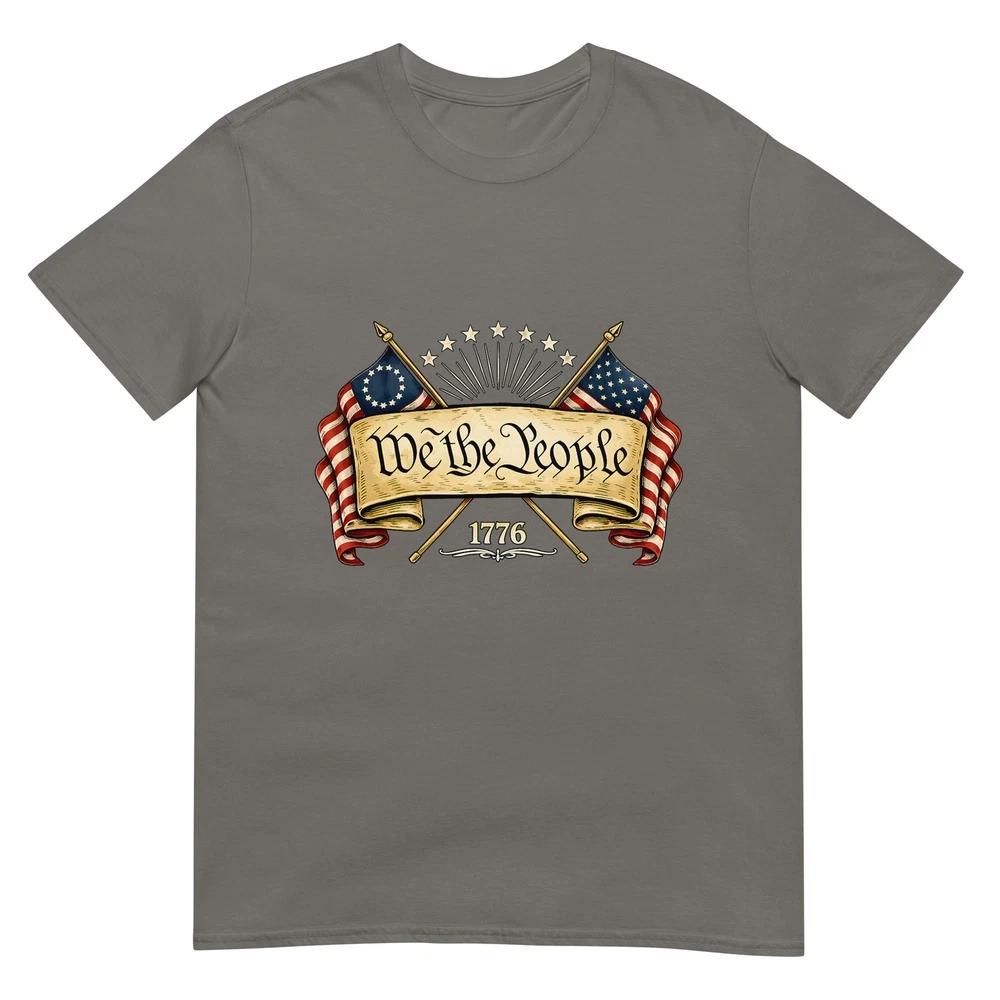 Patriotic Two Flags 1776 2026 We The People Tshirt