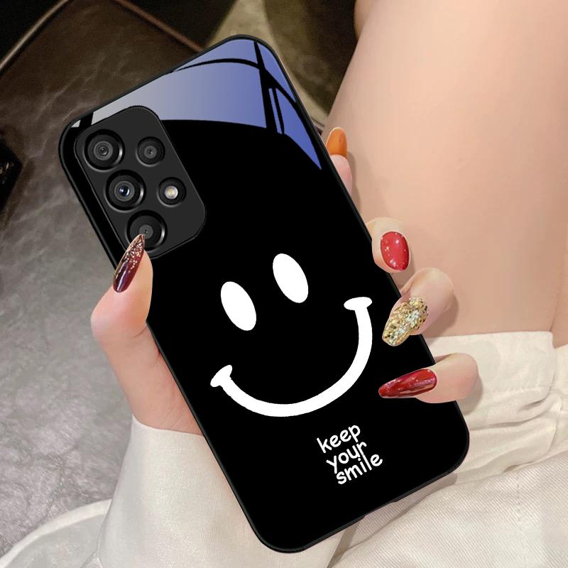 Gehärtetes Glas Handyhülle Für Samsung Galaxy S10 4G S20 11E 30 S21 21Fe 22 Pro S23 Ultra 5G S8 S9 Plus Keep Your Smile