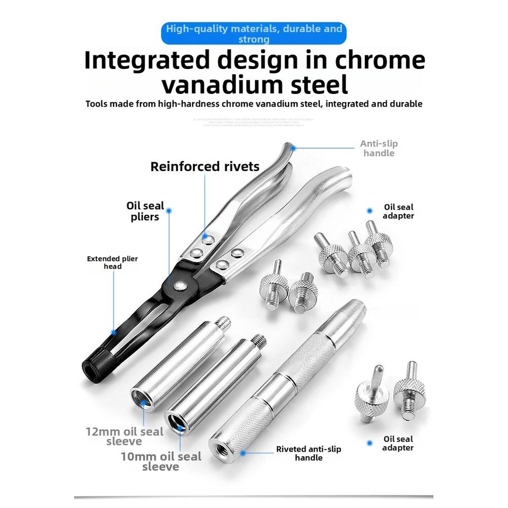 For Car Valve Seal Removal Installation Tool Kit 11PCS with 7 Sizes Adapters Material and Portable Storage Case