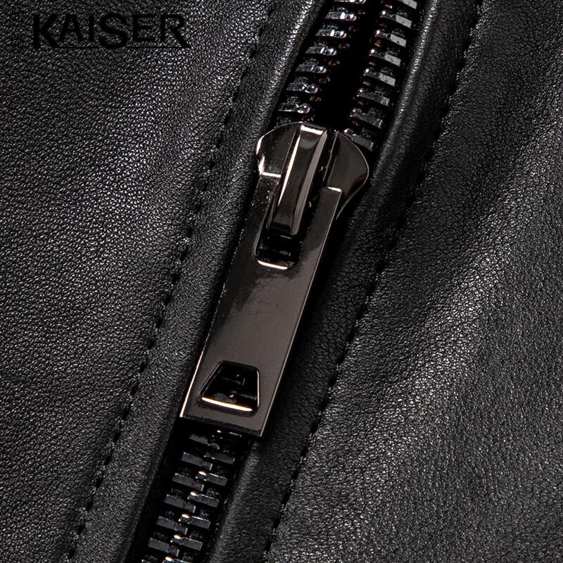 KAISER Men's Lambskin Leather Moto Jacket