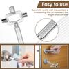 2 pcs metal multifunctional socket wrenches with measuring scales and universal structural keys suitable for inspection