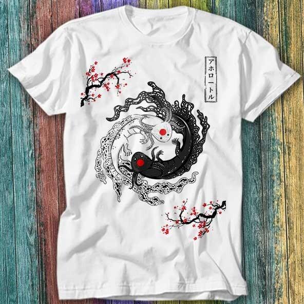 

Japanese Yin Yang Axolotl Couple T Shirt Top Tee 247 4XL