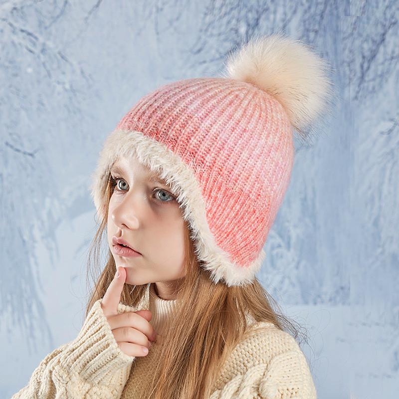 Childrens Knitted Cap With Windproof Design And Soft Acrylic Material For Winter