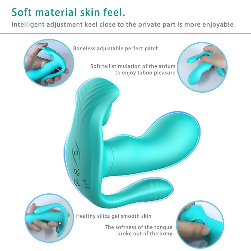 3 I 1 Trådløs truse Vibrator Bærbar Suge G Spot Klitoris Stimulator Oppvarming Vaginal Anal Orgasme Dildo Sexleketøy for kvinner