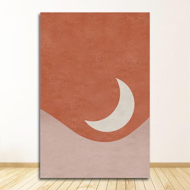 Drukuj do salonu sypialnia Home Decor obraz ścienny Morandi plakat słońce i księżyc obraz na płótnie Nordic Wall plakat artystyczny