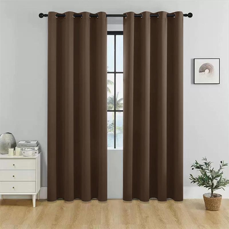 High Density Fabric 100% Blackout Curtains Thermal Insulated Sunproof Drapes with Grommet Top Bedroom Living Room Decor