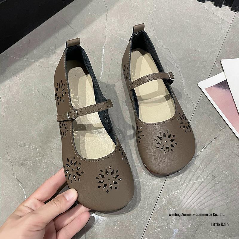 Women's Soft Bottom Embossed Breathable Loafers with Hollowed-Out Design