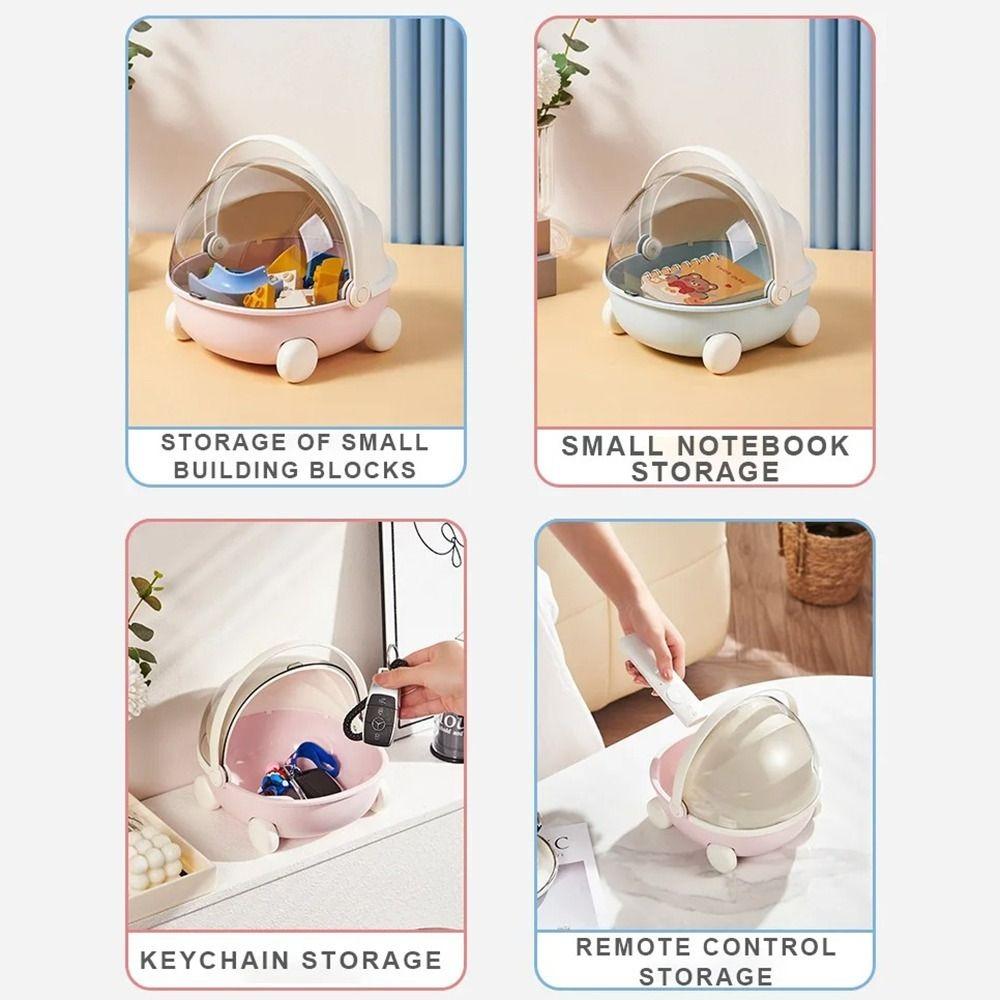 Cute Baby Cradle Shape Doll Baby Bed Lidded Dust-proof Desktop Decor Desktop Storage Box Multifunctional Dolls Accessories