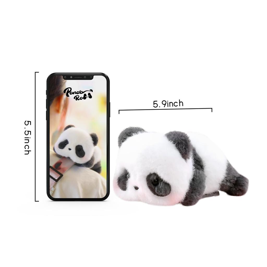 52TOYS Panda Roll Lying Down - Magnetic Shoulder Panda [Shoulder Panda] Soft and adorable design, realistic fluffy panda lying down on your shoulder,