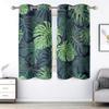 2 Pieces, Tropical Palm Leaf Green Curtains - Semi Transparent - Suitable for Living Room, Bedroom, Office Home Decoration.
