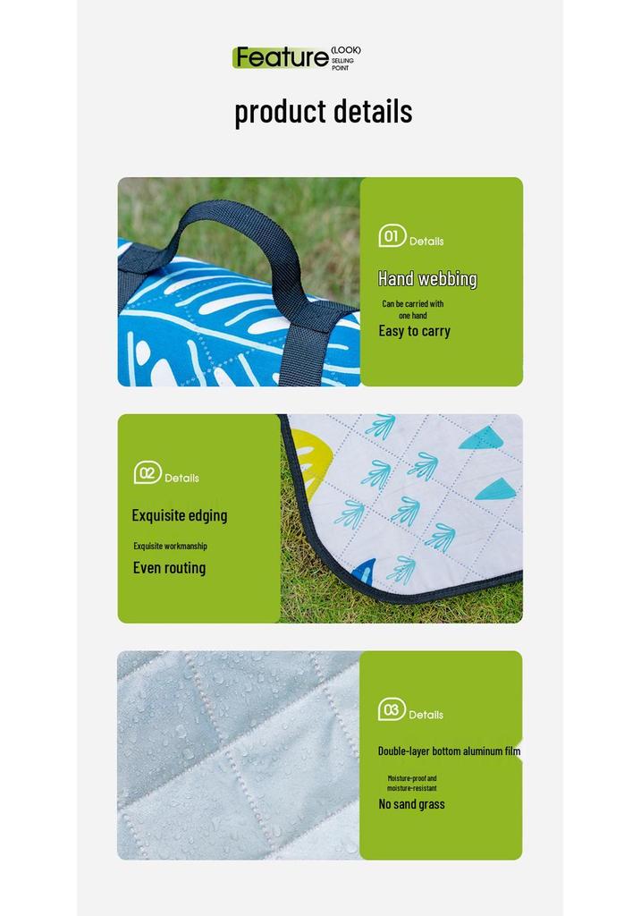 Waterproof Thickened Picnic & Beach Mat - Portable Outdoor Camping Floor Mat