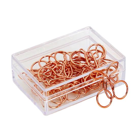 Decorative Metal Clips 10PCS Rose Gold Paper Clips, Cartoon Shape Stationery Gifts for Office Workers Bookmarks, Creative Documents Organizers