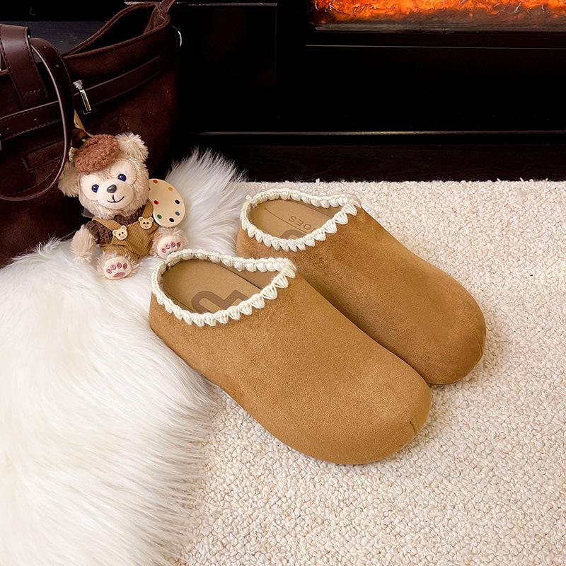 

Retro embroidered Boken shoes bag head half slippers women s outer wear 2025 autumn new thick-soled inner height-increasing Boken single shoes 39 коричневый