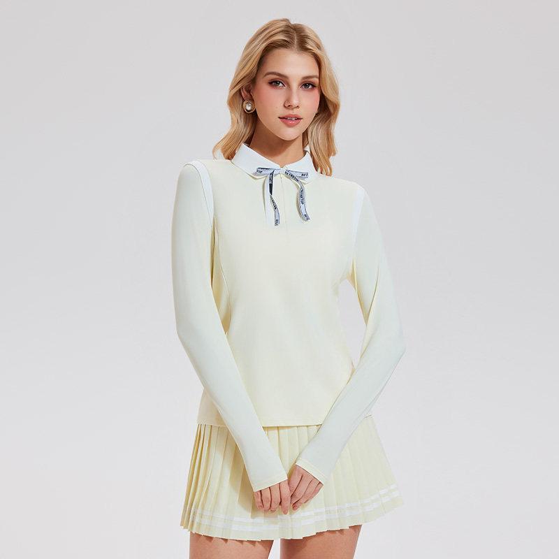 

Women s Autumn-Winter Slim Fit Long Sleeve Yoga Top - High-End Stylish Sportswear Small жовтий