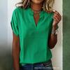 Tops de Primavera para Mujer Cuello en V Camisas de Verano para Mujer Casual Corte Holgado Camisas de Verano para Mujer Manga Corta Blusa Tops Elegantes para Mujer