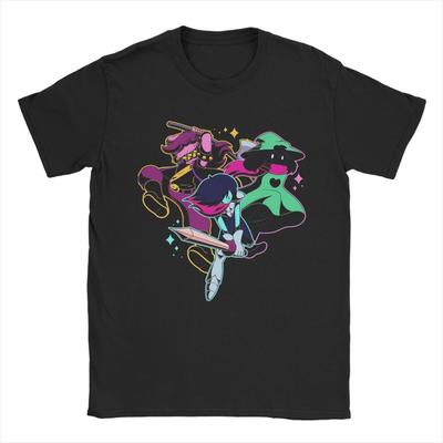 Game Deltarune Kris Ralsei Susie Men's T Shirts Casual Tee Shirt Short Sleeve Crewneck T-Shirts 100% Cotton Classic Tops
