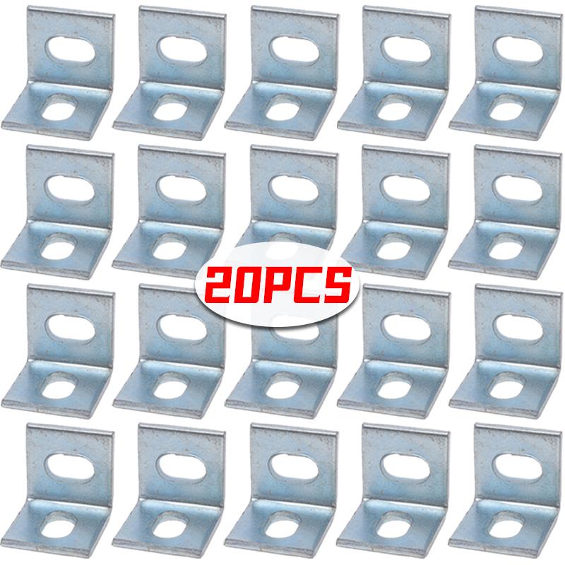 90° L-shape Meatl Bracket Right Angle Corner Brace Table Cahir Mounting Connector Furniture Repair Fixed Brackets Joint Fastener