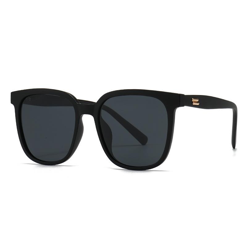 New TR polarized black frame sunglasses women's lightweight advanced sense retro large frame sunglasses men's driving glasses P