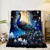 Peacock In The Rain Blanket Flannel Blanket Throw Blanket Sofa Cover Blanket Soft Premium Blanket Picnic Blanket Tv Blanket Gifts