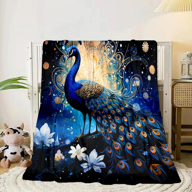 Peacock In The Rain Blanket Flannel Blanket Throw Blanket Sofa Cover Blanket Soft Premium Blanket Picnic Blanket Tv Blanket Gifts