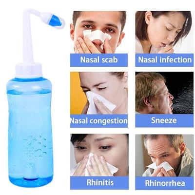 Sistema de lavagem nasal para alívio de sinusite e alergias, enxágue nasal de pressão, pote neti, aparador de nariz, limpador de lavagem nasal para adultos e crianças
