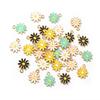 20Pcs 5Color 10x13MM Alloy Metal Drop Oil Colorblock Daisies Charm Flower Plant Pendant For DIY Bracelet Necklace Jewelry Making