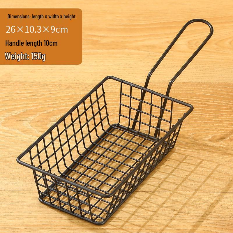Retro Wrought Iron Snack Basket - French Fry & Fried Chicken Plate for Milk Tea Shops, KTV Bars