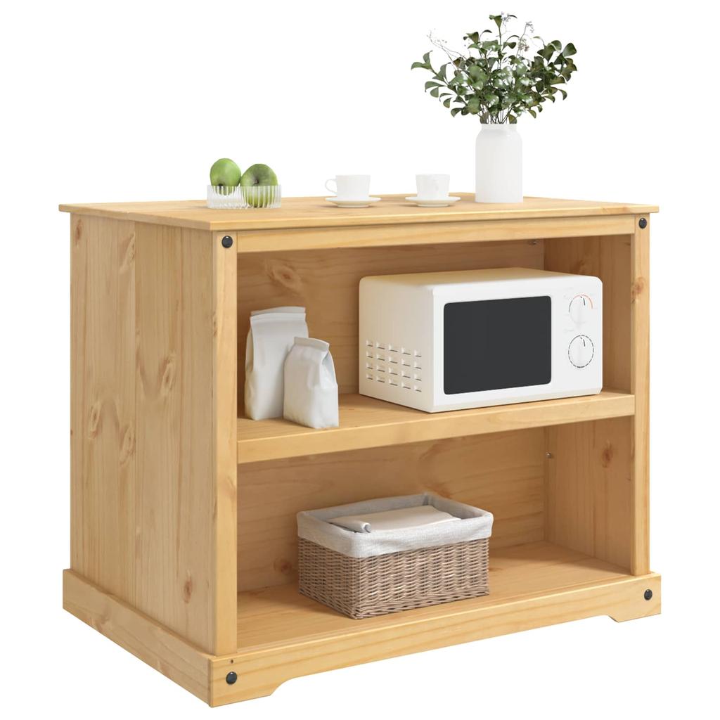 Kitchen Trolley 2 pcs Honey Wax Finish 112 x 77 x 91.5 cm Solid Pine
