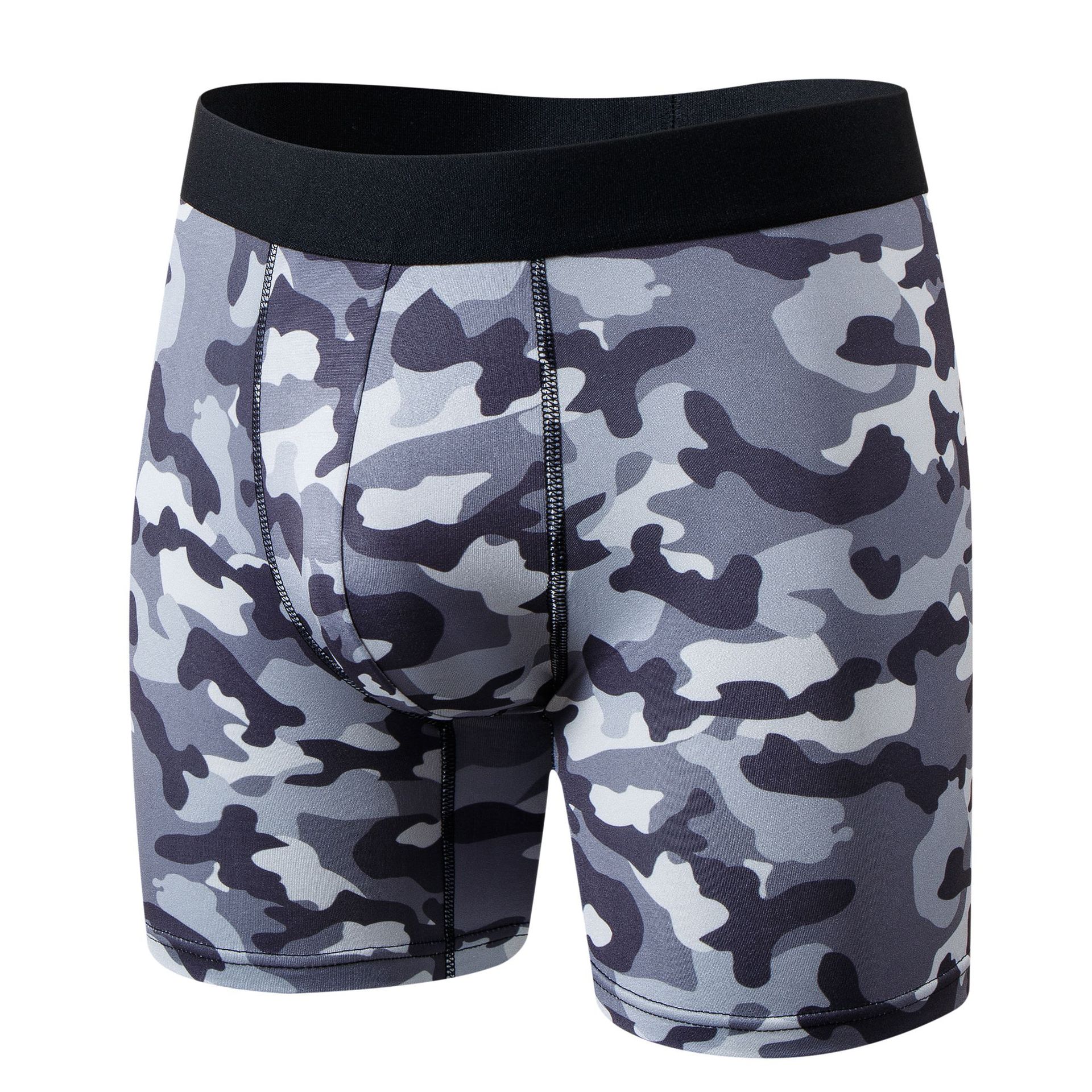 Men s Underwear: Camouflage Print Breathable Boxer Briefs, Quick-Dry Boxer Briefs, 3-Pack S