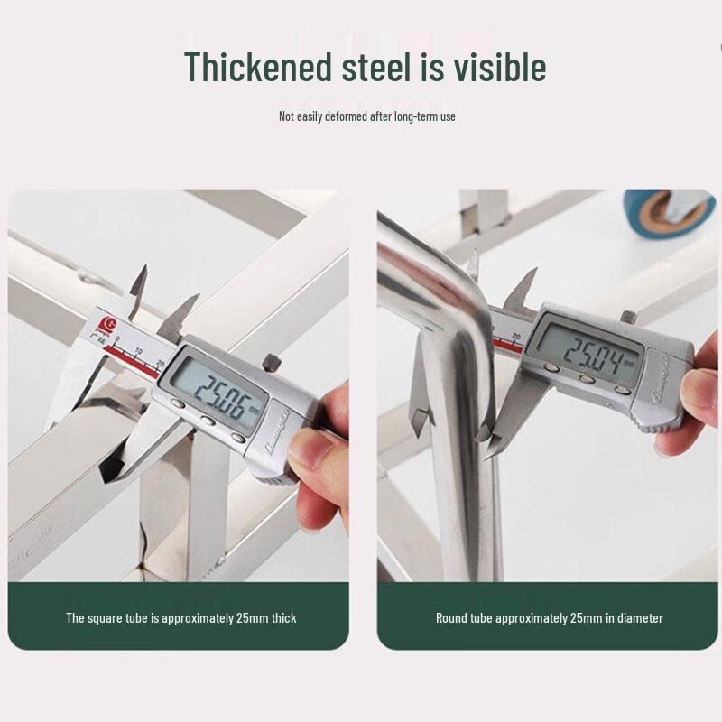 HPMILY 304 Stainless Steel Square Rolling Rack