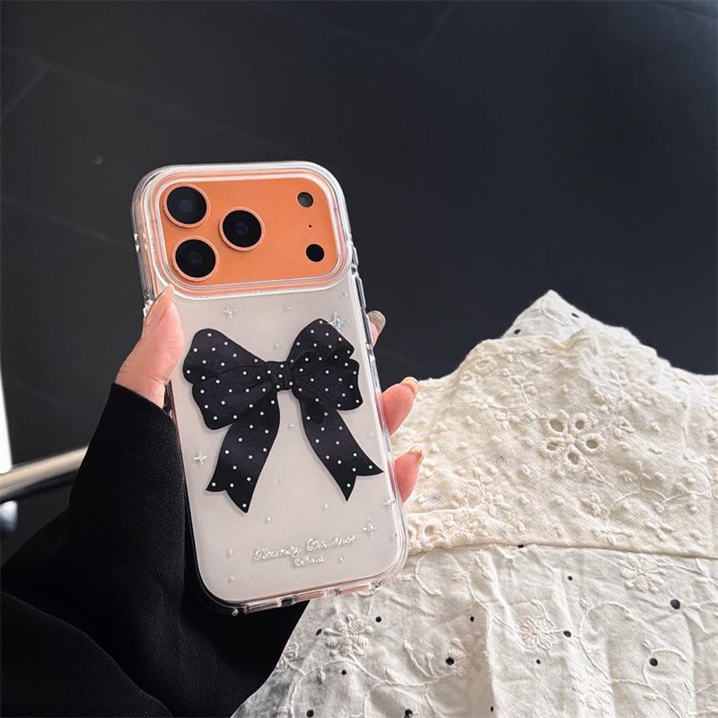 

Lux Rhinestone Black Bow iPhone Case for 17/16 Pro Max/15/14 iPhone 16 Pro