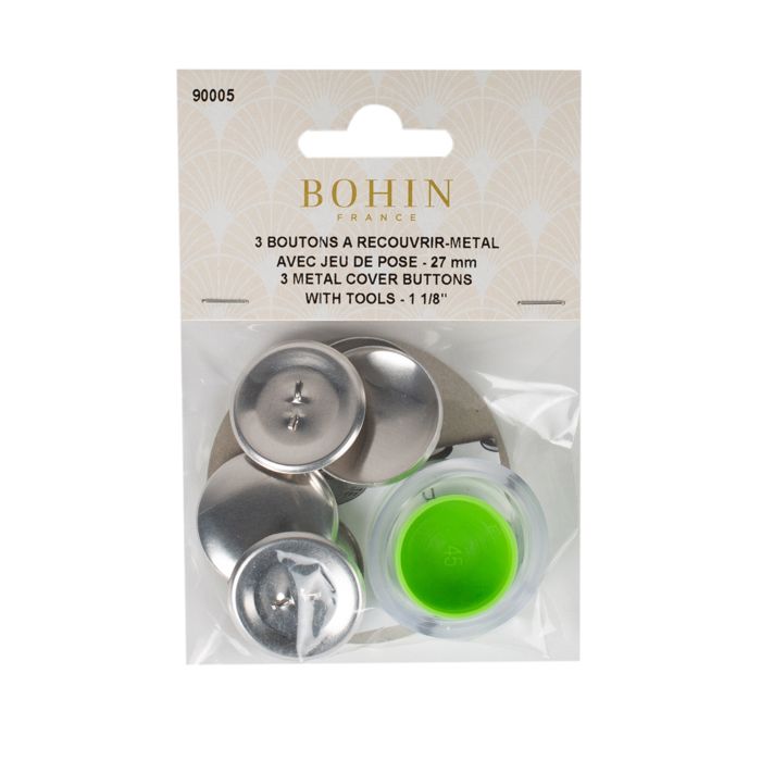 BOUTON A RECOUVRIR METAL S3 27 MM (Boite de 5)