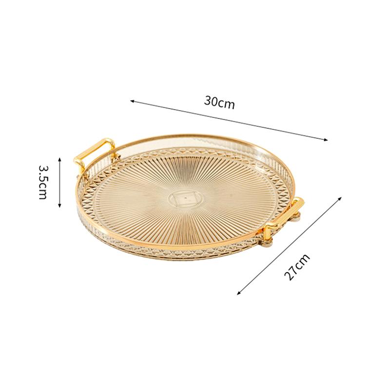 Round Storage Tray Home Living Room Coffee Table Tea Cup Storage Plate Acrylic Tray Aromatherapy Organizer Tray Home Decor
