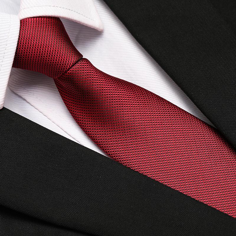 Men'S Formal Wedding Business Tie 8Cm Groom Wedding Banquet Burgundy Tie Hand Zipper Men And Women