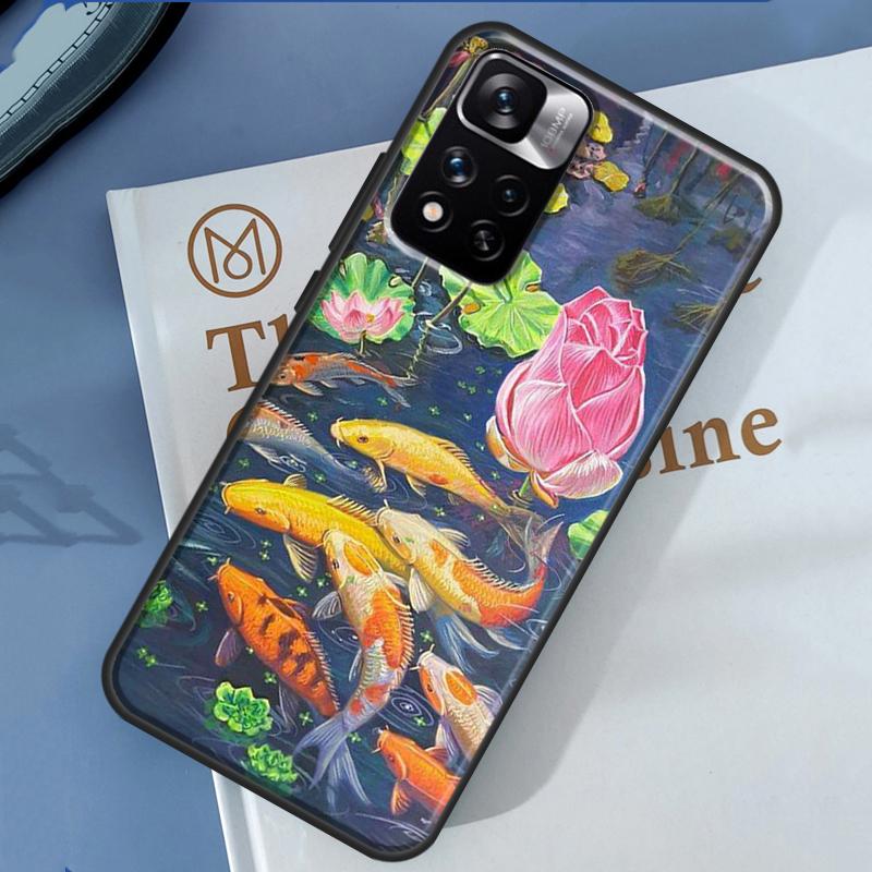 Koi Carp Fish Painting Case For Xiaomi Redmi 13C 10C 12C 14C Redmi Note 14 13 Pro 12 11 9 10 9S 10S 11S 12S Cover