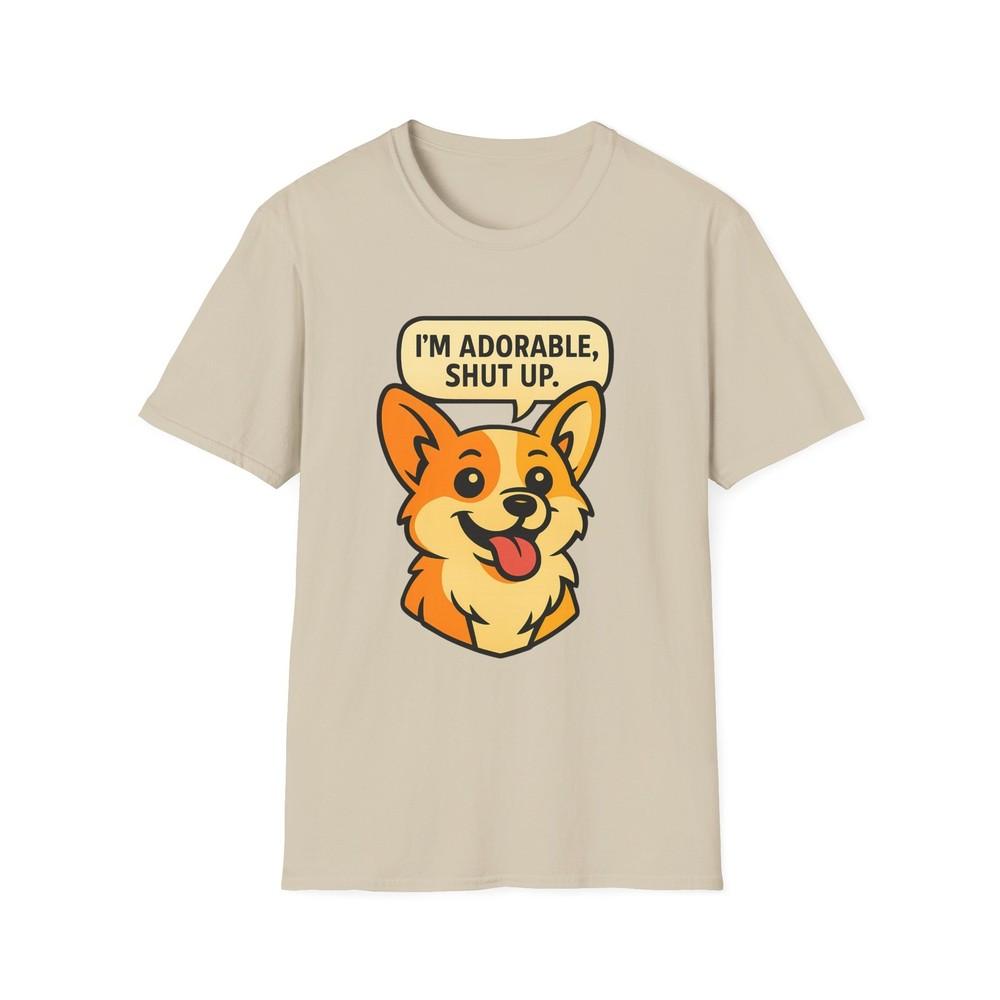 

Unisex Softstyle T-Shirt Adorable Menace Corgi Puppy - Attitude, Funny 4XL