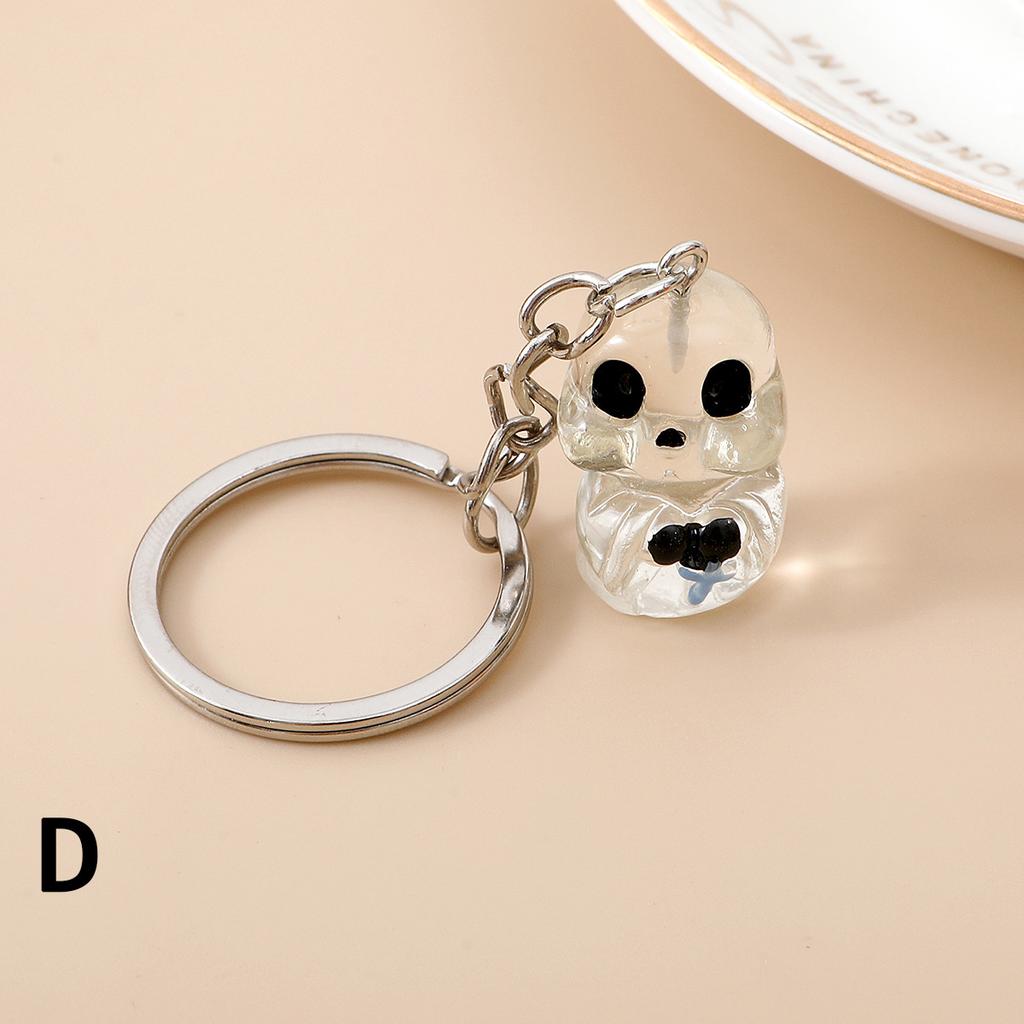 Cartoon Halloween Keychain Ghost Skull Key Ring Festival Decoration Pendant Couple Family Keychain Pendant