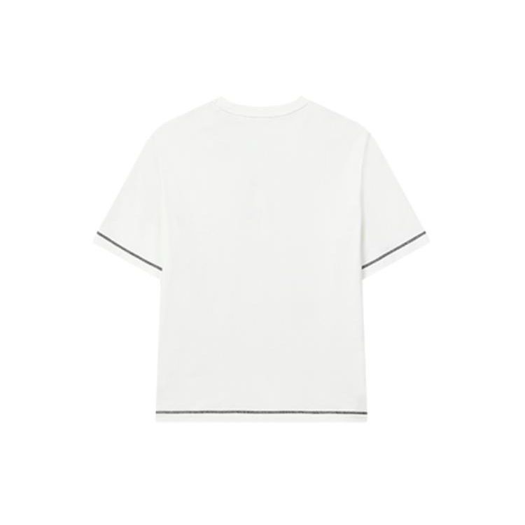 FILA X HAGT Collaboration Loose Casual Embroidered Letter Short Sleeve T-Shirt Unisex Tops White F11U229105F-WT