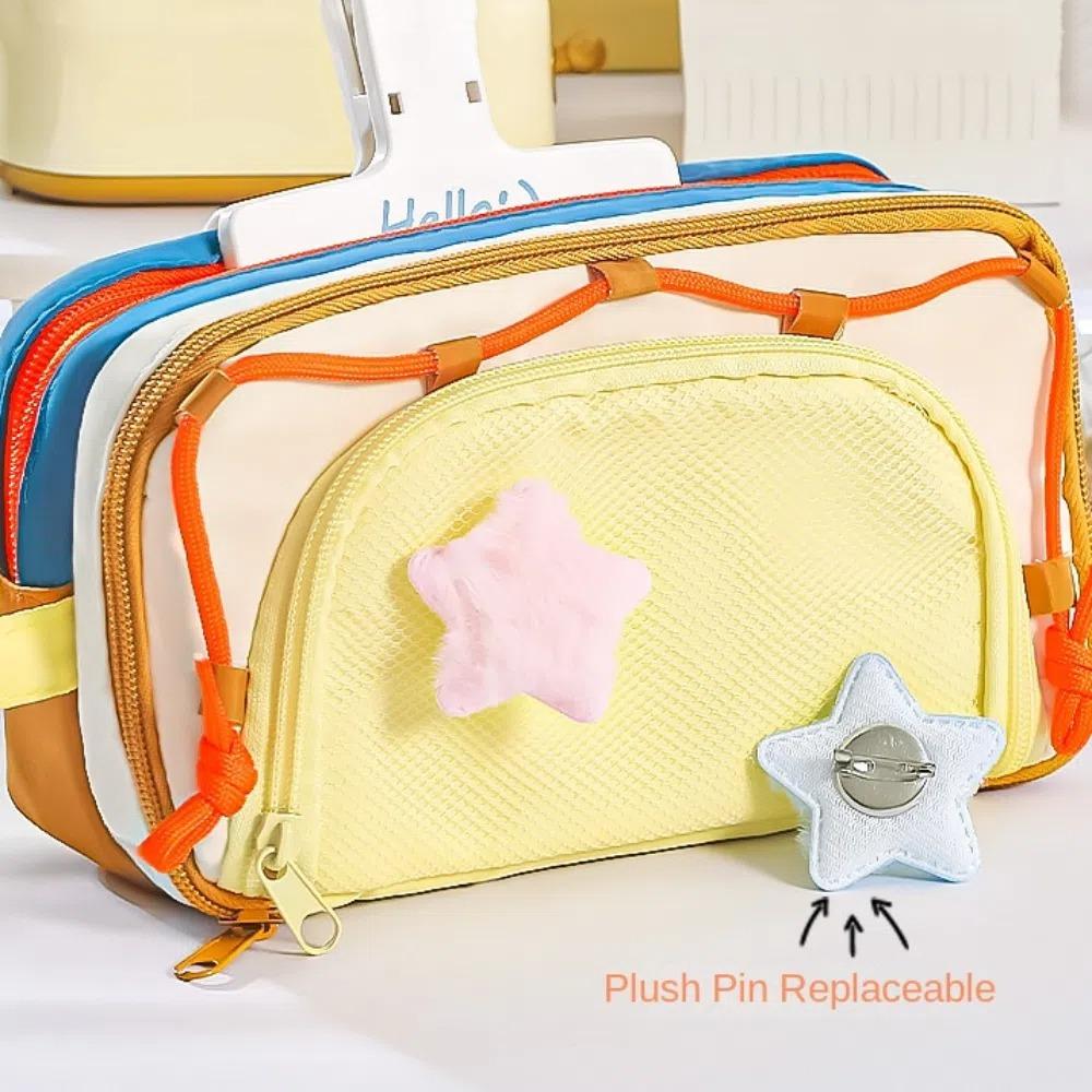 Desktop Storage Korean Pencil Case Large Capacity Ins Pencil Pouch Y2K Star Stationery Bag  School