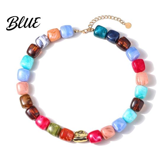 Charmanter Hals Schmuck Klobiger Bunter Perlen Choker Harz Perlen Halskette