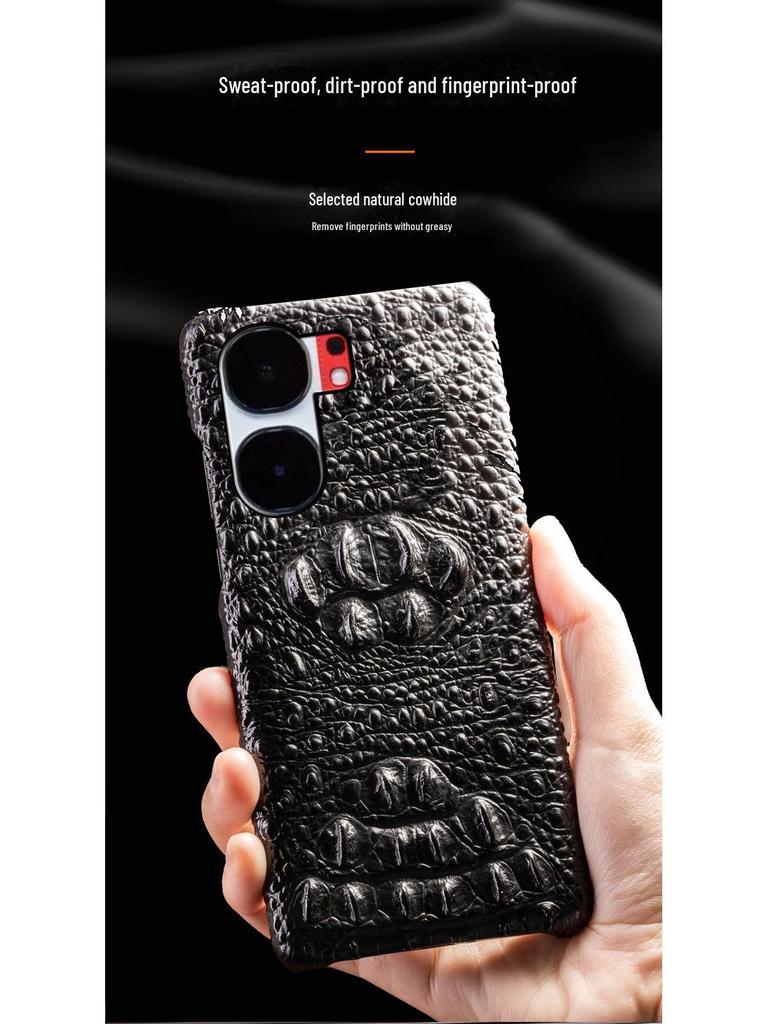 iQOO Neo7 SE Leather Case: Crocodile Skull Half-Cover Racing Design