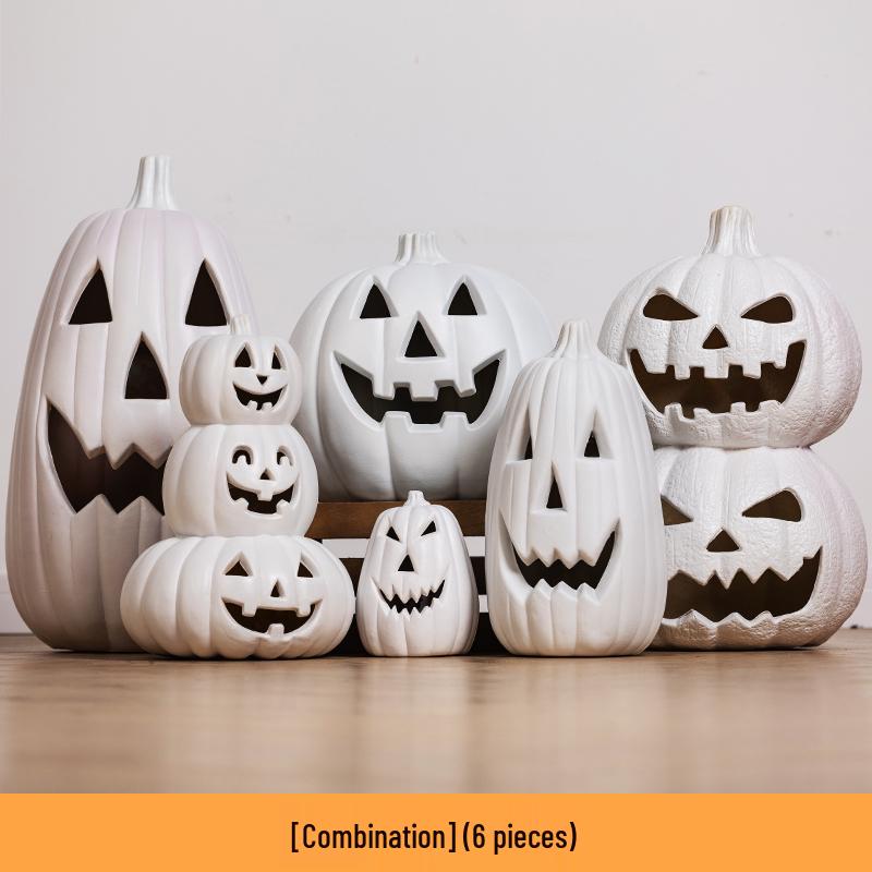 Luminous White Pumpkin Lantern: Large Halloween Decoration for Shopping Malls & Theme Events