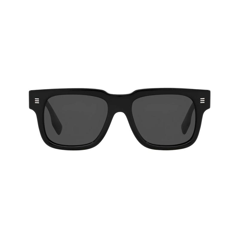 Burberry Temples Logo Print Acetate Irregular Sunglasses Men's Black